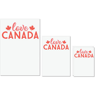                       UDNAG Untearable Waterproof Stickers 155GSM 'Canada | love canada' A4 x 1pc, A5 x 1pc & A6 x 2pc                                              