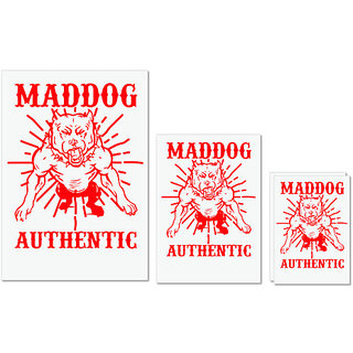                       UDNAG Untearable Waterproof Stickers 155GSM 'Dog | MAD DOG STREETURBAN' A4 x 1pc, A5 x 1pc & A6 x 2pc                                              