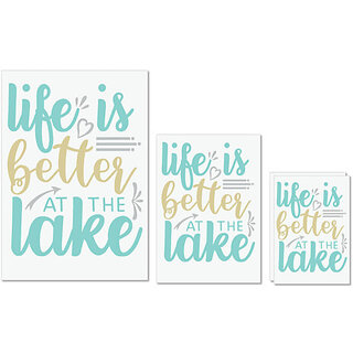                       UDNAG Untearable Waterproof Stickers 155GSM 'Lake | life is better at the lake' A4 x 1pc, A5 x 1pc & A6 x 2pc                                              