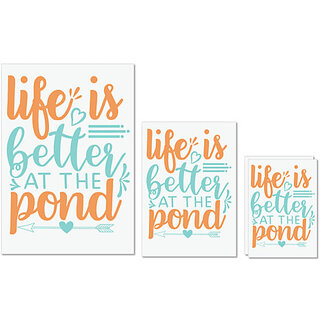                       UDNAG Untearable Waterproof Stickers 155GSM 'Pond | life is better at the pond' A4 x 1pc, A5 x 1pc & A6 x 2pc                                              