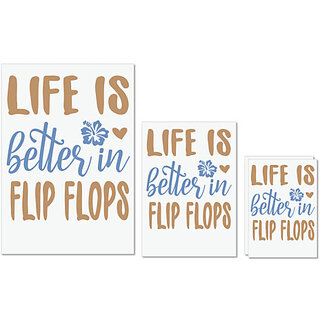                       UDNAG Untearable Waterproof Stickers 155GSM 'Flip Flops | Life is better' A4 x 1pc, A5 x 1pc & A6 x 2pc                                              