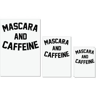                       UDNAG Untearable Waterproof Stickers 155GSM 'Makeup | MASCARA AND CAFFEINE' A4 x 1pc, A5 x 1pc & A6 x 2pc                                              