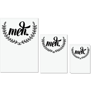 UDNAG Untearable Waterproof Stickers 155GSM '| meh' A4 x 1pc, A5 x 1pc & A6 x 2pc UDNAG Untearable Waterproof Stickers 155GSM '| meh' A4 x 1pc, A5 x 1pc & A6 x 2pc