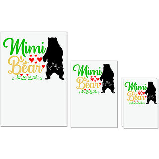                       UDNAG Untearable Waterproof Stickers 155GSM 'Bear Love | Mimi bear' A4 x 1pc, A5 x 1pc & A6 x 2pc                                              