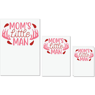                       UDNAG Untearable Waterproof Stickers 155GSM 'Mother | MOMS LITTLE MAN' A4 x 1pc, A5 x 1pc & A6 x 2pc                                              