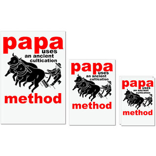                       UDNAG Untearable Waterproof Stickers 155GSM 'Father | PAPA USES an ancient' A4 x 1pc, A5 x 1pc & A6 x 2pc                                              