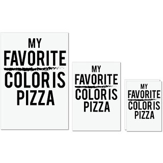                       UDNAG Untearable Waterproof Stickers 155GSM 'Pizza | my favorite color is pizza' A4 x 1pc, A5 x 1pc & A6 x 2pc                                              