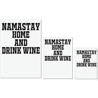 UDNAG Untearable Waterproof Stickers 155GSM 'Drink wine | namastay home and drink wine' A4 x 1pc, A5 x 1pc & A6 x 2pc UDNAG Untearable Waterproof Stickers 155GSM 'Drink wine | namastay home and drink wine' A4 x 1pc, A5 x 1pc & A6 x 2pc