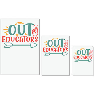                       UDNAG Untearable Waterproof Stickers 155GSM 'School | peace out educators' A4 x 1pc, A5 x 1pc & A6 x 2pc                                              