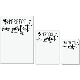                       UDNAG Untearable Waterproof Stickers 155GSM 'Perfect | perfectly i'm perfect' A4 x 1pc, A5 x 1pc & A6 x 2pc                                              