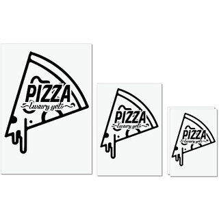                       UDNAG Untearable Waterproof Stickers 155GSM 'Pizza | pizza luxury yet-' A4 x 1pc, A5 x 1pc & A6 x 2pc                                              