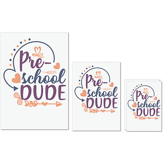                       UDNAG Untearable Waterproof Stickers 155GSM 'School | pre-school dude' A4 x 1pc, A5 x 1pc & A6 x 2pc                                              
