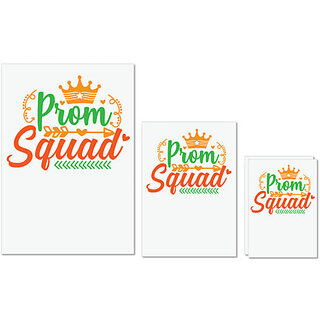                       UDNAG Untearable Waterproof Stickers 155GSM 'Squad | prom squad' A4 x 1pc, A5 x 1pc & A6 x 2pc                                              