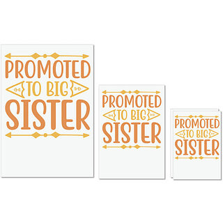                       UDNAG Untearable Waterproof Stickers 155GSM 'Sister | PROMOTED TO BIG SISTER' A4 x 1pc, A5 x 1pc & A6 x 2pc                                              