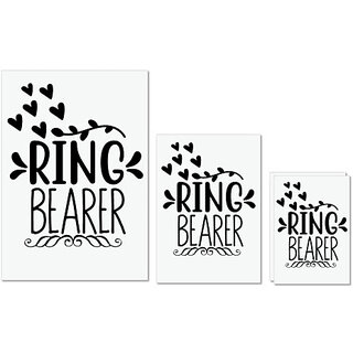                       UDNAG Untearable Waterproof Stickers 155GSM 'Ring | Ring bearerrr' A4 x 1pc, A5 x 1pc & A6 x 2pc                                              
