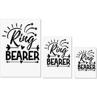                       UDNAG Untearable Waterproof Stickers 155GSM 'Ring | Ring bearerrrr' A4 x 1pc, A5 x 1pc & A6 x 2pc                                              