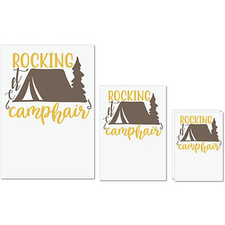                       UDNAG Untearable Waterproof Stickers 155GSM 'Adventure | Rocking the camphair 2' A4 x 1pc, A5 x 1pc & A6 x 2pc                                              