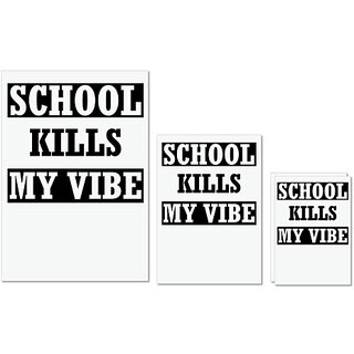 UDNAG Untearable Waterproof Stickers 155GSM 'School | school kills my vibe' A4 x 1pc, A5 x 1pc & A6 x 2pc UDNAG Untearable Waterproof Stickers 155GSM 'School | school kills my vibe' A4 x 1pc, A5 x 1pc & A6 x 2pc