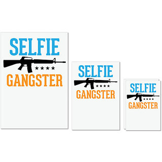                       UDNAG Untearable Waterproof Stickers 155GSM 'Gangster | SELFIE' A4 x 1pc, A5 x 1pc & A6 x 2pc                                              