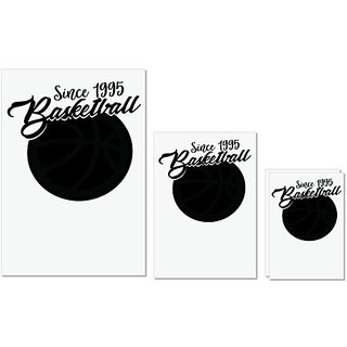                       UDNAG Untearable Waterproof Stickers 155GSM 'Basketball | Since 1995 Basketball' A4 x 1pc, A5 x 1pc & A6 x 2pc                                              