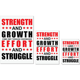                       UDNAG Untearable Waterproof Stickers 155GSM 'Struggle | Strength and Growth' A4 x 1pc, A5 x 1pc & A6 x 2pc                                              
