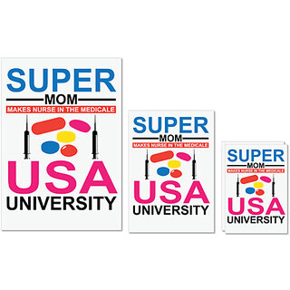                       UDNAG Untearable Waterproof Stickers 155GSM 'Mother | Super Mom Makes Nurse in the' A4 x 1pc, A5 x 1pc & A6 x 2pc                                              