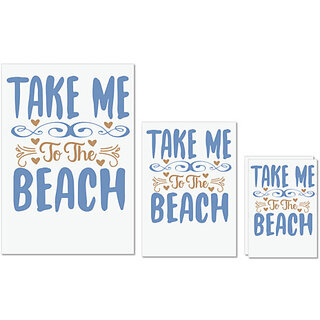                       UDNAG Untearable Waterproof Stickers 155GSM 'Beach | Take me to the beach' A4 x 1pc, A5 x 1pc & A6 x 2pc                                              