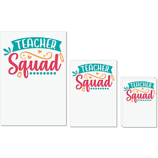                       UDNAG Untearable Waterproof Stickers 155GSM 'Teacher | teacher squad' A4 x 1pc, A5 x 1pc & A6 x 2pc                                              