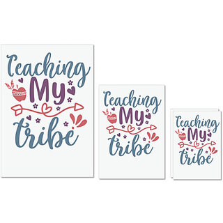 UDNAG Untearable Waterproof Stickers 155GSM 'Teacher | teaching my tribe' A4 x 1pc, A5 x 1pc & A6 x 2pc UDNAG Untearable Waterproof Stickers 155GSM 'Teacher | teaching my tribe' A4 x 1pc, A5 x 1pc & A6 x 2pc
