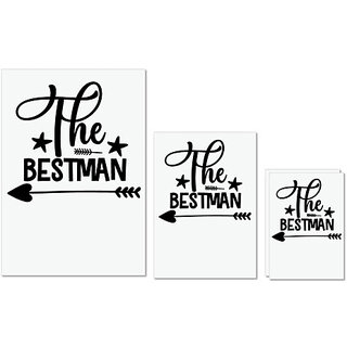                       UDNAG Untearable Waterproof Stickers 155GSM 'Bestman | Wedding' A4 x 1pc, A5 x 1pc & A6 x 2pc                                              