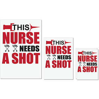 UDNAG Untearable Waterproof Stickers 155GSM 'Nurse | This nurse needs A shot' A4 x 1pc, A5 x 1pc & A6 x 2pc UDNAG Untearable Waterproof Stickers 155GSM 'Nurse | This nurse needs A shot' A4 x 1pc, A5 x 1pc & A6 x 2pc