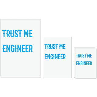                       UDNAG Untearable Waterproof Stickers 155GSM 'Engineer | Trust Me I am Engineer Design' A4 x 1pc, A5 x 1pc & A6 x 2pc                                              