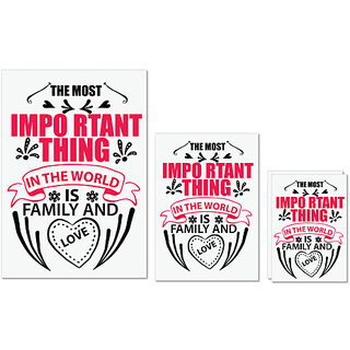                       UDNAG Untearable Waterproof Stickers 155GSM 'Family | THE MOST IMPORTANT' A4 x 1pc, A5 x 1pc & A6 x 2pc                                              