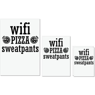                       UDNAG Untearable Waterproof Stickers 155GSM 'Pizza, wifi | wifi pizza' A4 x 1pc, A5 x 1pc & A6 x 2pc                                              