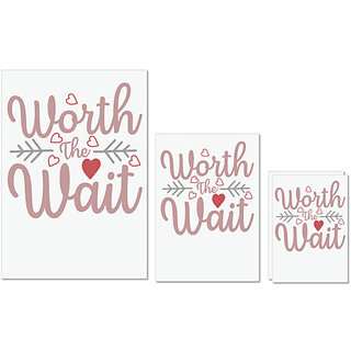                       UDNAG Untearable Waterproof Stickers 155GSM 'Worth Wait | WORTH THE WAIT' A4 x 1pc, A5 x 1pc & A6 x 2pc                                              