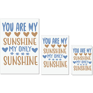                       UDNAG Untearable Waterproof Stickers 155GSM 'Sunshine | You are my' A4 x 1pc, A5 x 1pc & A6 x 2pc                                              