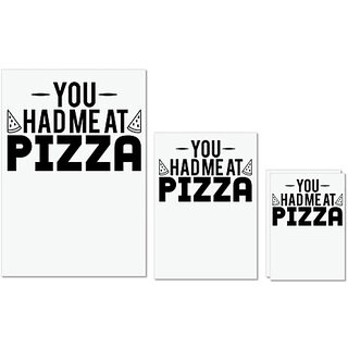                       UDNAG Untearable Waterproof Stickers 155GSM 'Pizza | you had me at pizza' A4 x 1pc, A5 x 1pc & A6 x 2pc                                              