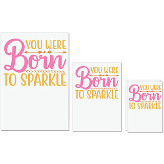 UDNAG Untearable Waterproof Stickers 155GSM 'Born to Sparkle | YOU WERE BORN TO SPARKLE' A4 x 1pc, A5 x 1pc & A6 x 2pc UDNAG Untearable Waterproof Stickers 155GSM 'Born to Sparkle | YOU WERE BORN TO SPARKLE' A4 x 1pc, A5 x 1pc & A6 x 2pc