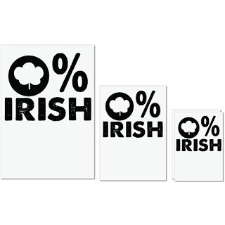                       UDNAG Untearable Waterproof Stickers 155GSM 'Irish | 0% irish' A4 x 1pc, A5 x 1pc & A6 x 2pc                                              