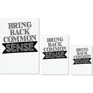                       UDNAG Untearable Waterproof Stickers 155GSM 'Common Sense | bring back common sense' A4 x 1pc, A5 x 1pc & A6 x 2pc                                              