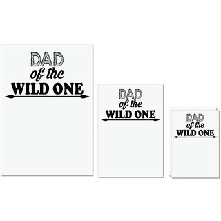                       UDNAG Untearable Waterproof Stickers 155GSM 'Father | dad of the wild one' A4 x 1pc, A5 x 1pc & A6 x 2pc                                              