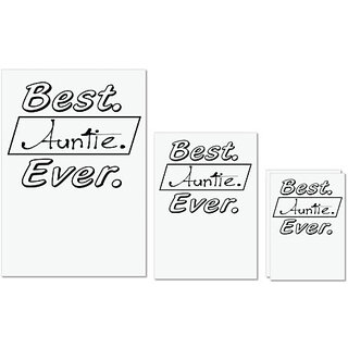                       UDNAG Untearable Waterproof Stickers 155GSM 'Auntte | best auntie ever' A4 x 1pc, A5 x 1pc & A6 x 2pc                                              