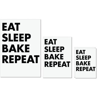                       UDNAG Untearable Waterproof Stickers 155GSM 'Life Cycle | eat sleep bake repeat' A4 x 1pc, A5 x 1pc & A6 x 2pc                                              