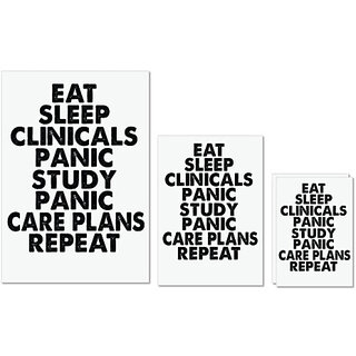 UDNAG Untearable Waterproof Stickers 155GSM '| eat sleep clinicals panic study' A4 x 1pc, A5 x 1pc & A6 x 2pc UDNAG Untearable Waterproof Stickers 155GSM '| eat sleep clinicals panic study' A4 x 1pc, A5 x 1pc & A6 x 2pc