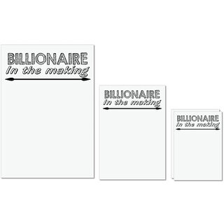                      UDNAG Untearable Waterproof Stickers 155GSM 'Billionaire | billionaire in the making' A4 x 1pc, A5 x 1pc & A6 x 2pc                                              