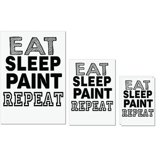                       UDNAG Untearable Waterproof Stickers 155GSM 'Paint | eat sleep paint repeat' A4 x 1pc, A5 x 1pc & A6 x 2pc                                              