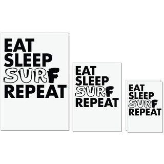 UDNAG Untearable Waterproof Stickers 155GSM 'Surf | eat sleep surf repeat 2' A4 x 1pc, A5 x 1pc & A6 x 2pc UDNAG Untearable Waterproof Stickers 155GSM 'Surf | eat sleep surf repeat 2' A4 x 1pc, A5 x 1pc & A6 x 2pc