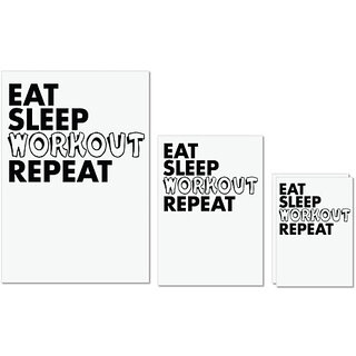 UDNAG Untearable Waterproof Stickers 155GSM 'Workout, Gym | eat sleep workout repeat 2' A4 x 1pc, A5 x 1pc & A6 x 2pc UDNAG Untearable Waterproof Stickers 155GSM 'Workout, Gym | eat sleep workout repeat 2' A4 x 1pc, A5 x 1pc & A6 x 2pc