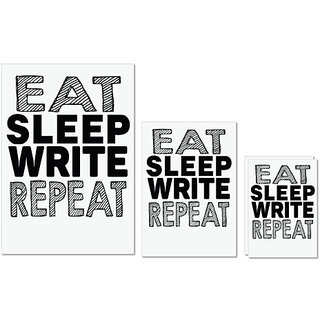 UDNAG Untearable Waterproof Stickers 155GSM 'Write | eat sleep write repeat 2' A4 x 1pc, A5 x 1pc & A6 x 2pc UDNAG Untearable Waterproof Stickers 155GSM 'Write | eat sleep write repeat 2' A4 x 1pc, A5 x 1pc & A6 x 2pc