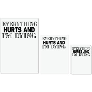 UDNAG Untearable Waterproof Stickers 155GSM 'Hurts | everything hurts and i'm dying' A4 x 1pc, A5 x 1pc & A6 x 2pc UDNAG Untearable Waterproof Stickers 155GSM 'Hurts | everything hurts and i'm dying' A4 x 1pc, A5 x 1pc & A6 x 2pc